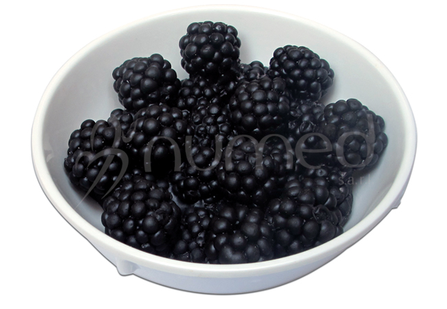 Blackberries, raw,  in melamine bowl