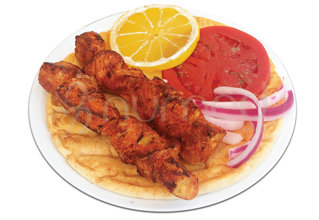 Pork on stick meal