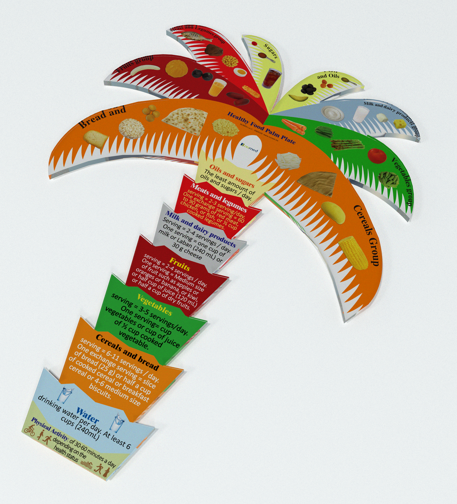 Healthy Food Palm plate - English