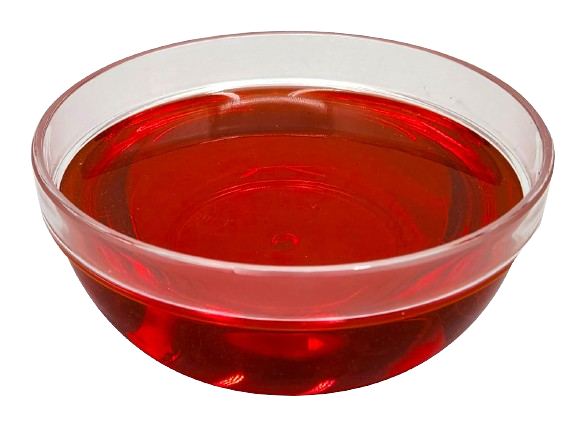 Red jelly, in polycarbonate bowl