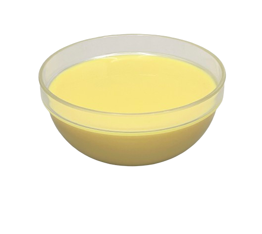 Vanilla custard, in polycarbonate bowl