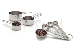 [DMS005P64] Measuring Cups and Spoons - Set of 8 - Stainless, Pack of 64