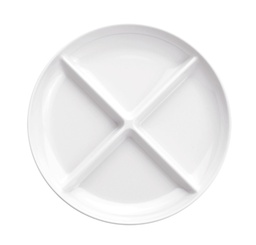 [FDG025] Compartment plate, melamine, white, 24.5cm