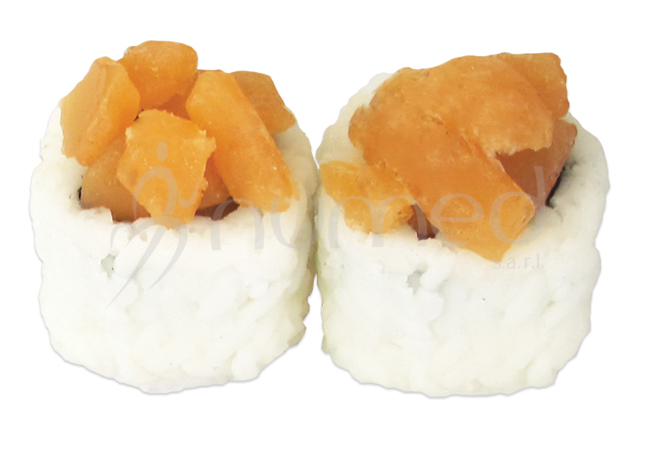 Sushi, double salmon rolls