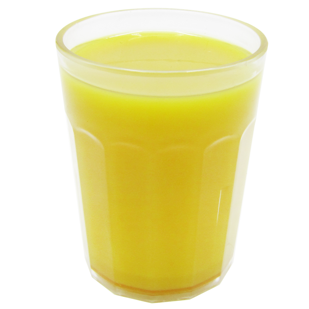 Pineapple juice, bottled, in polycarbonated tumbler
