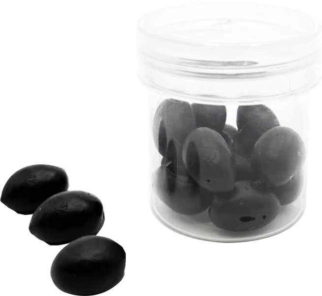 Olives, black, in plastic cup