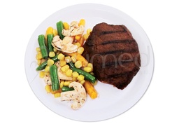 [ENFMMEAL7] Meat with vegetables, in melamine plate