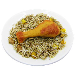 [ENFMMEAL15] Bukhari rice with chicken, in melamine plate